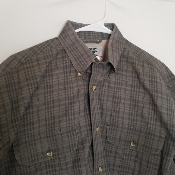 NWOT's-Twenty X Performance Men's Button Up Long Sleeve Gray Plaid Shirt Size M - Picture 2 of 10
